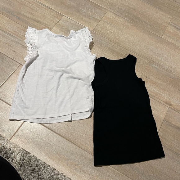 CAT & JACK white top & short sleeve black tank top size medium 7/8 girls - Picture 6 of 6